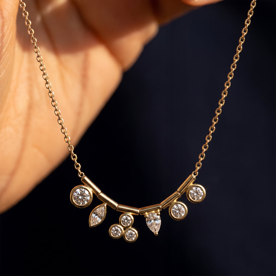Lunessa Crystal Arc Necklace For Women