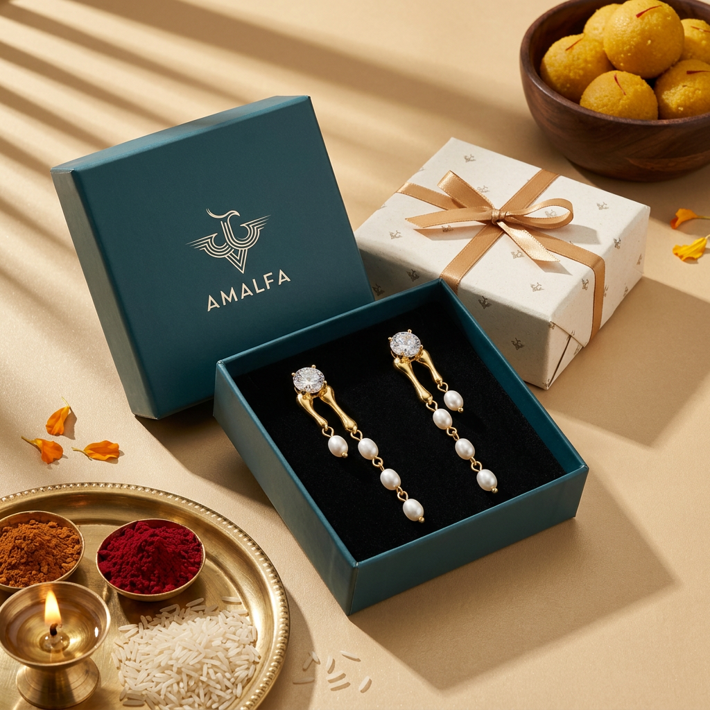 Noor Luxe Pearl Drop Earrings For Women