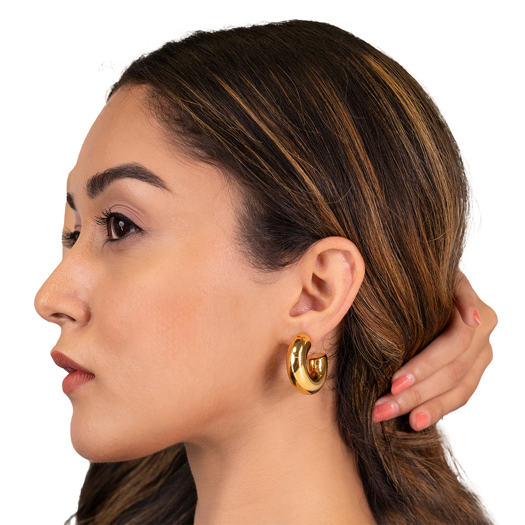 Matilda Halo Gold Hoop Earrings