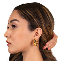 Thumbnail for Matilda Halo Gold Hoop Earrings