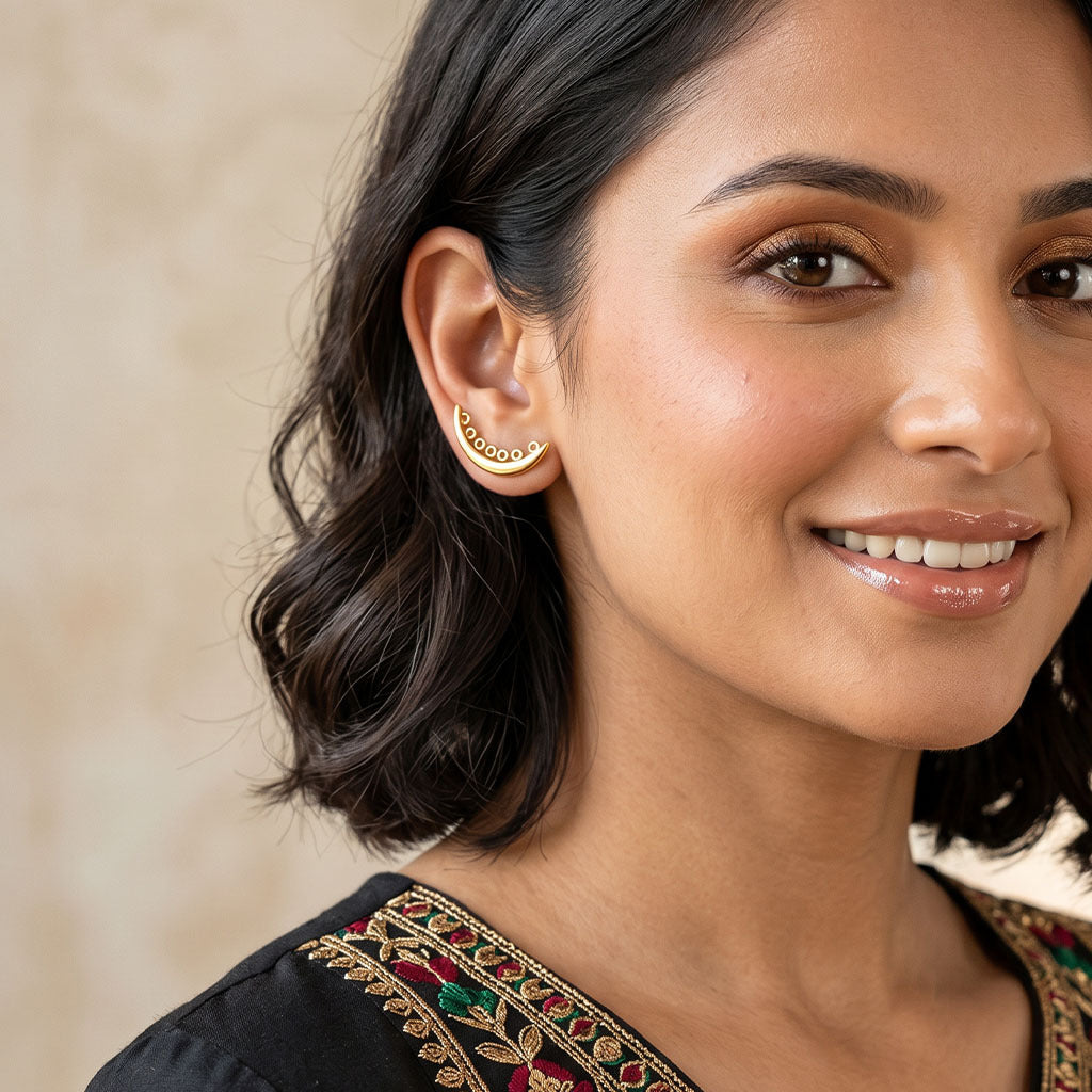 Moon Gold Earrings For Women