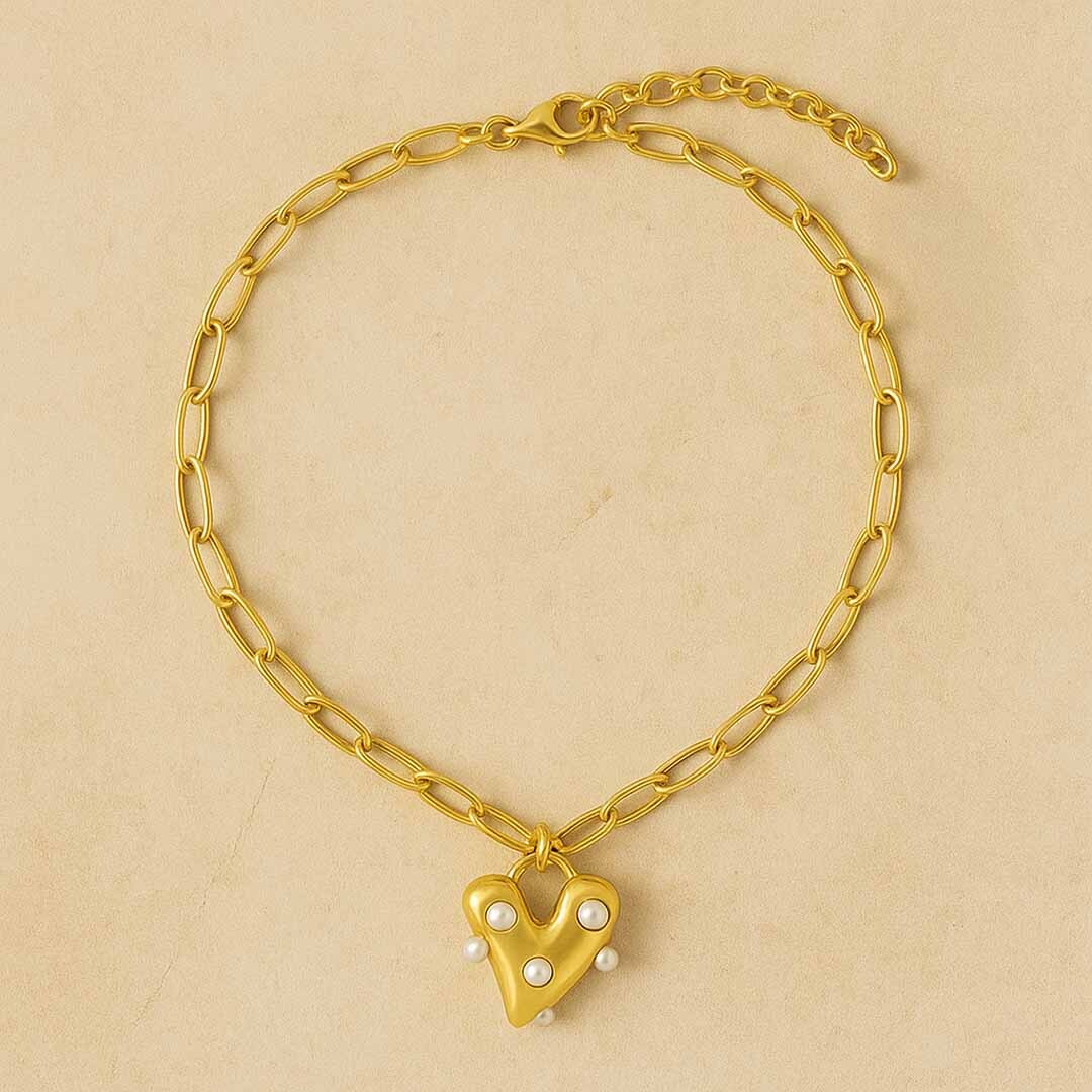Zia Heart Multi-Layered Pearl Necklace For Women