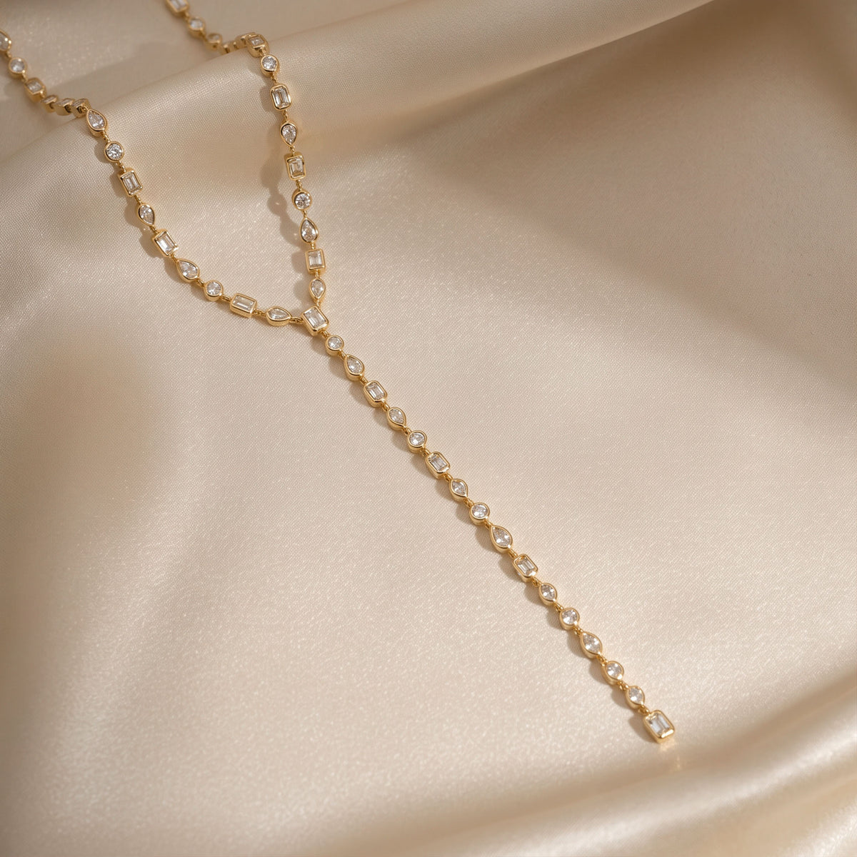 Cascade Lariat Two-in-One Necklace and Bracelet