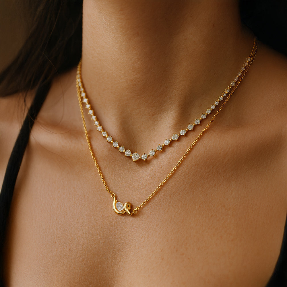 Nayla Double-layered Zircon Necklace