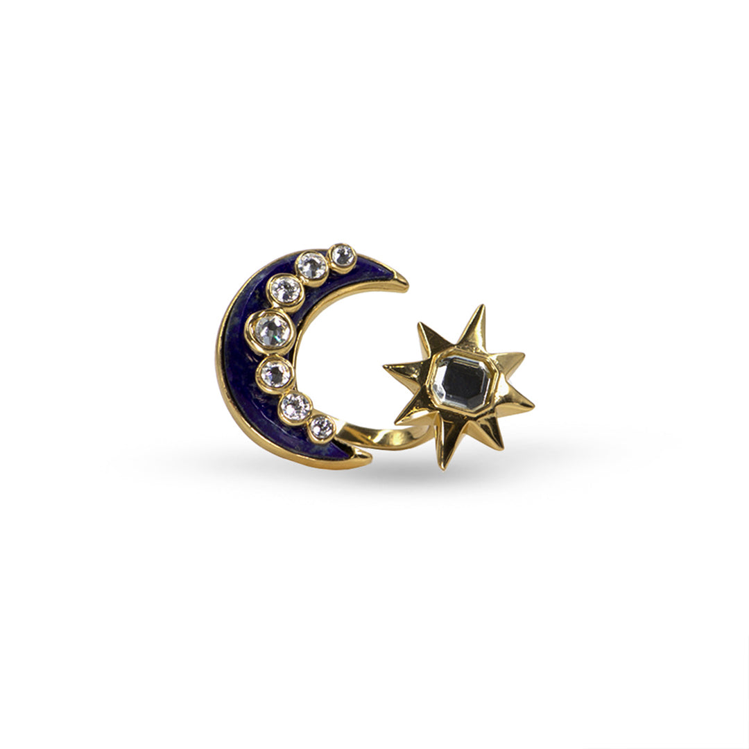 Neoma Turquoise Moon Gold Ring for Women