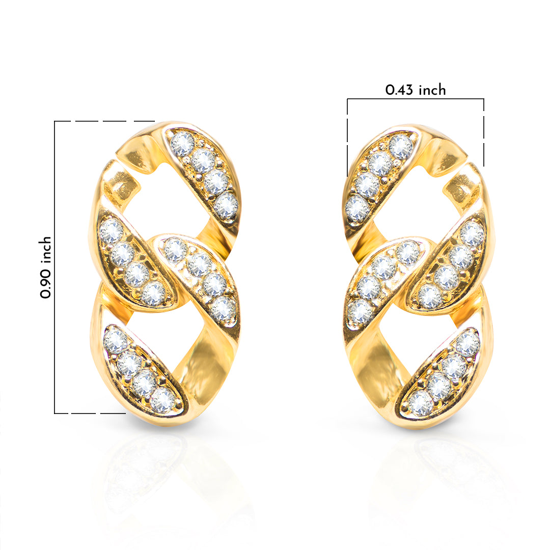 Oana Cuban Link Gold Earrings