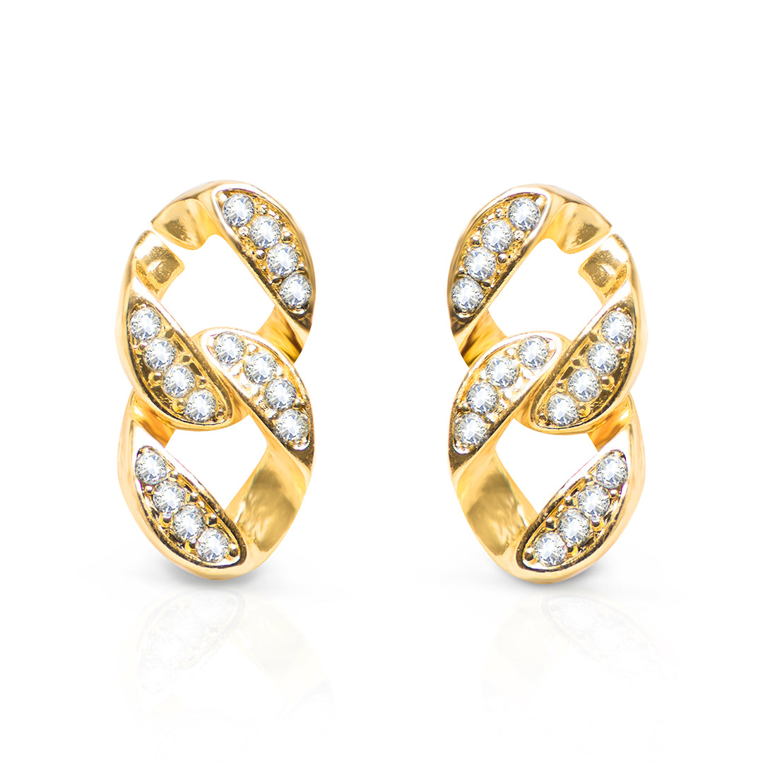 Oana Cuban Link Gold Earrings