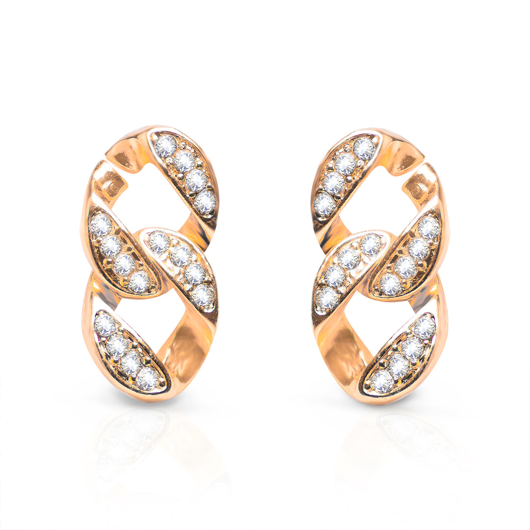 Oana Cuban Link Gold Earrings