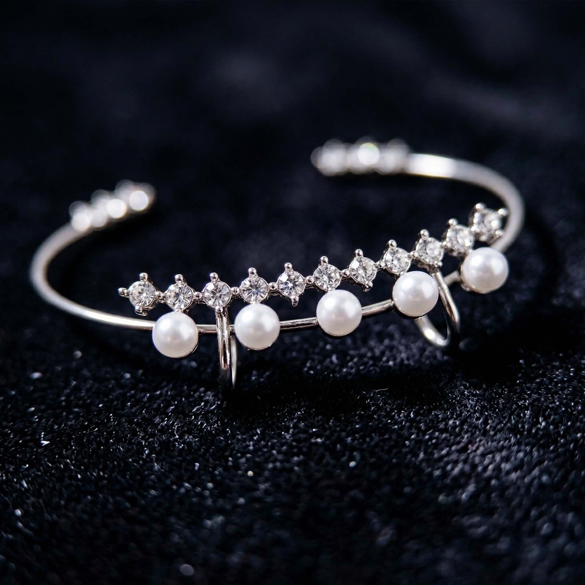 Pearl Earrings  for women with crystal stones – trendy ear jewellery