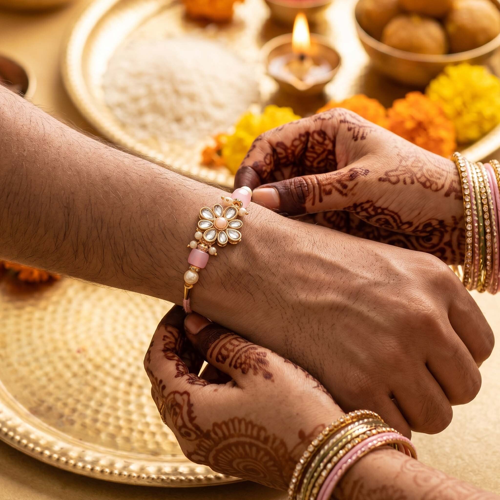 Gulmohar Rakhi Watch Set