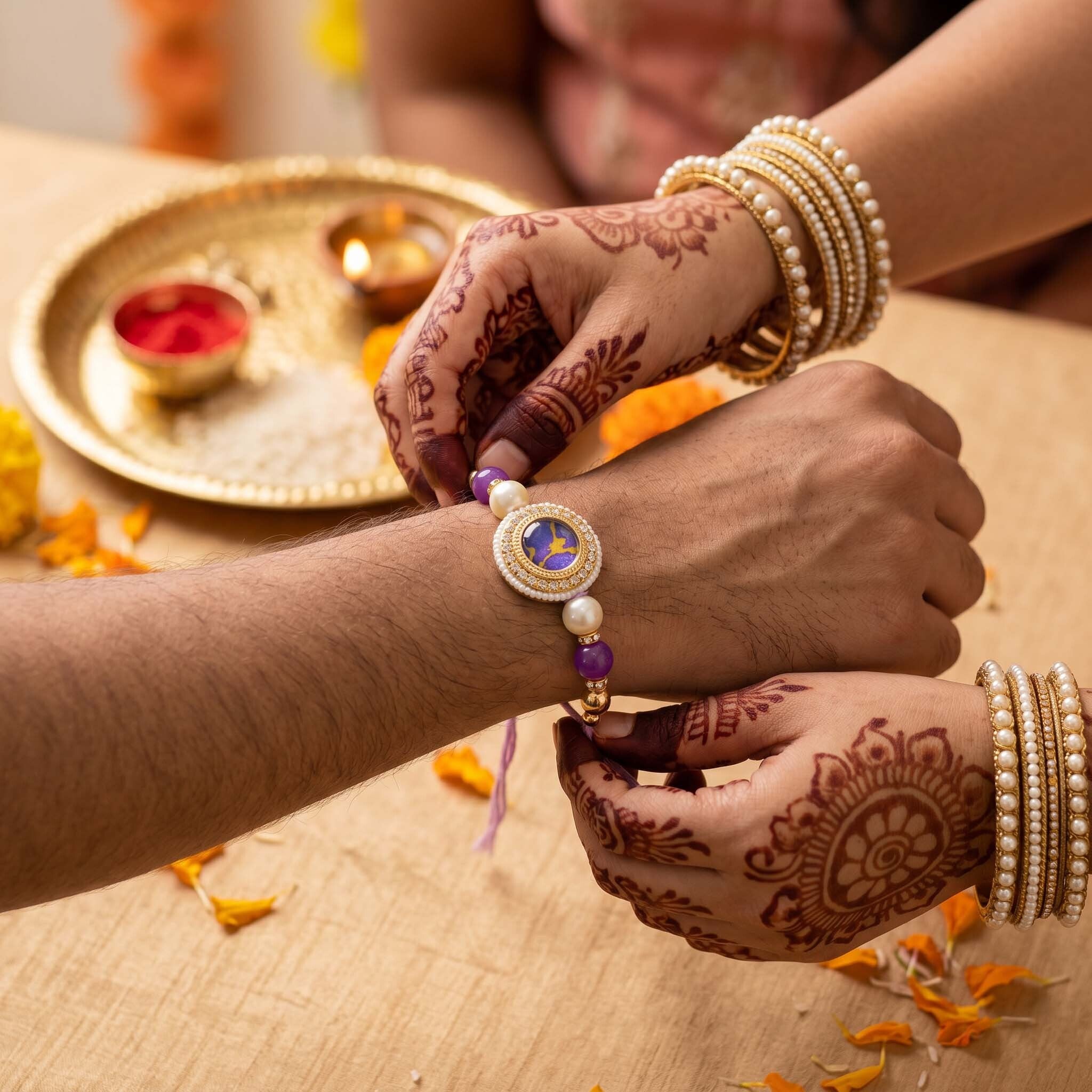 Meherza Rakhi Bracelet Set
