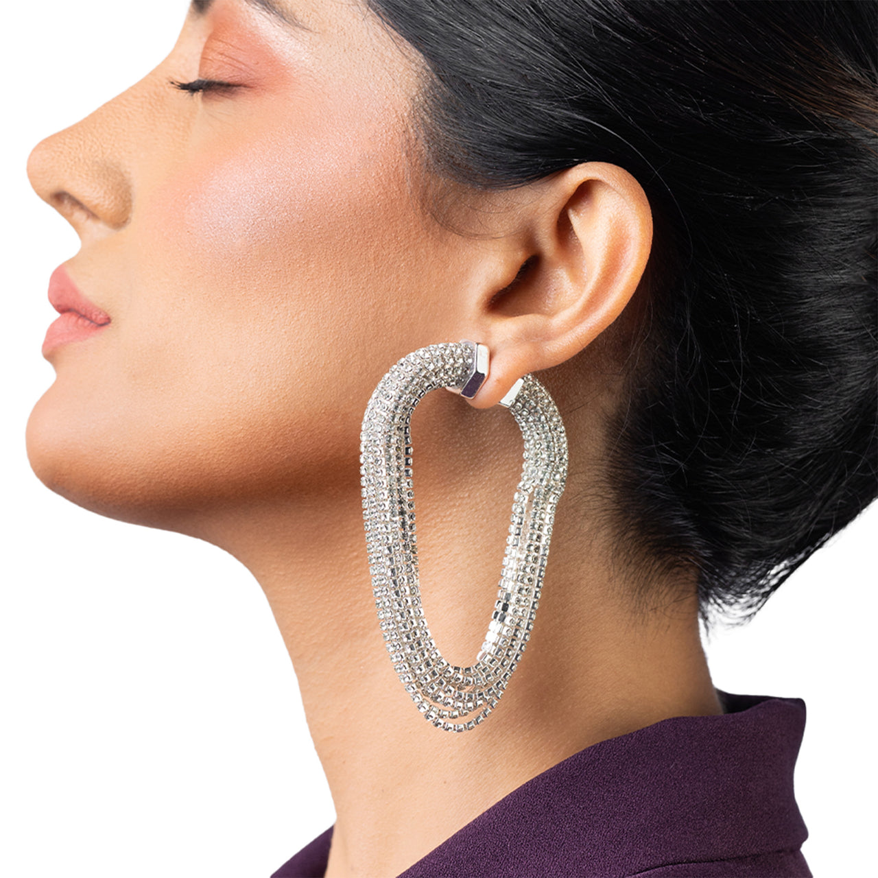 Radiance Infinity Silver Drop Earrings