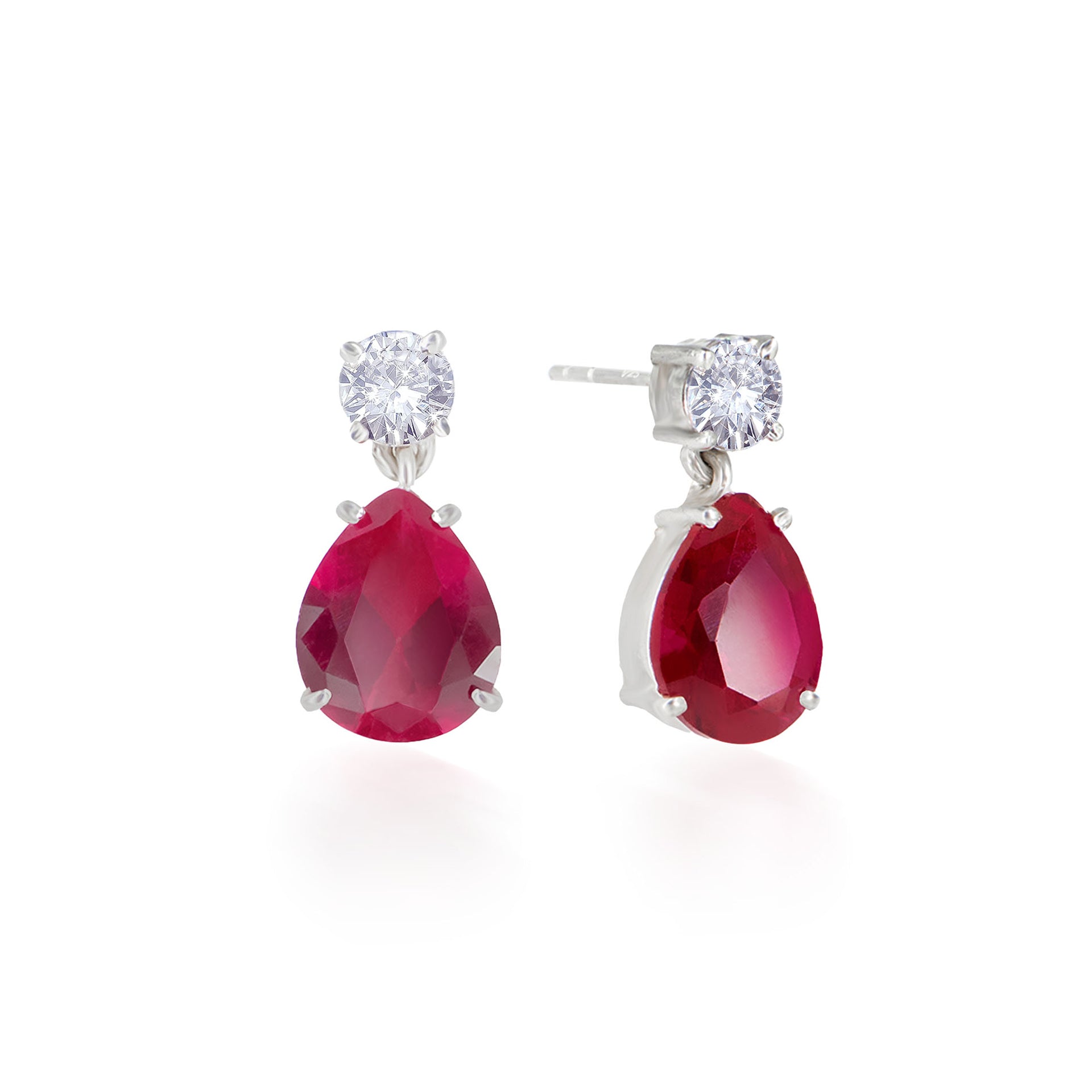 Jane Ruby 925 Silver Pendant Set - Amalfa