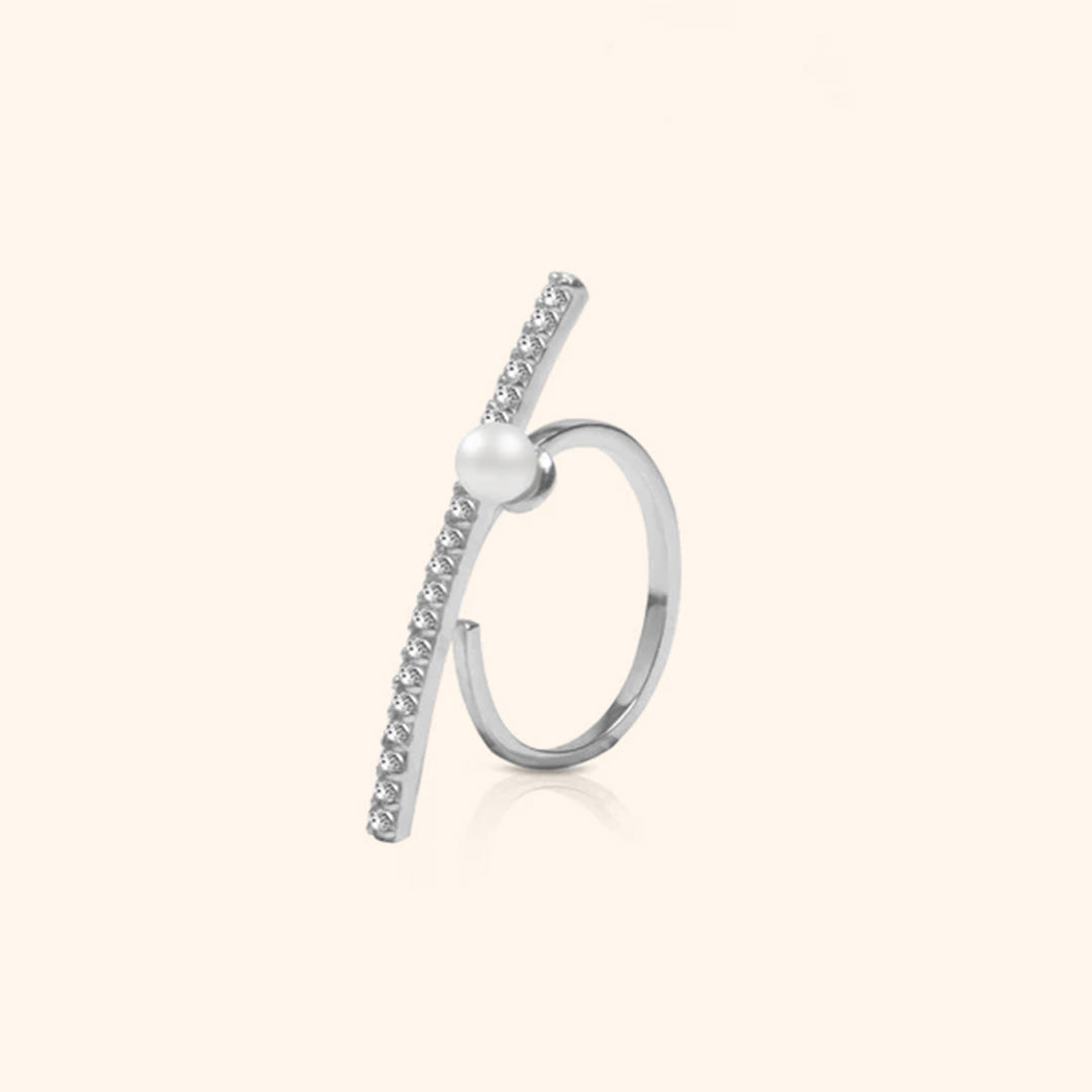 Remi Pearl Bar 925 Sterling Silver Minimalist Ring