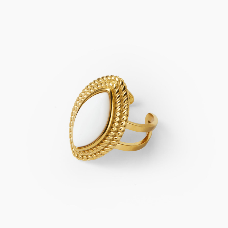 Ora White Stone Statement Ring for Women - Amalfa
