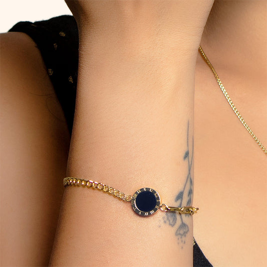 Midnight Elegance 18k Gold Plated Bracelet