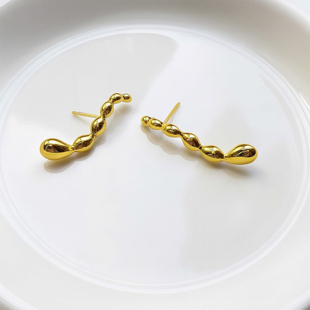 Marina Gold Bubble Climber Earrings for Women