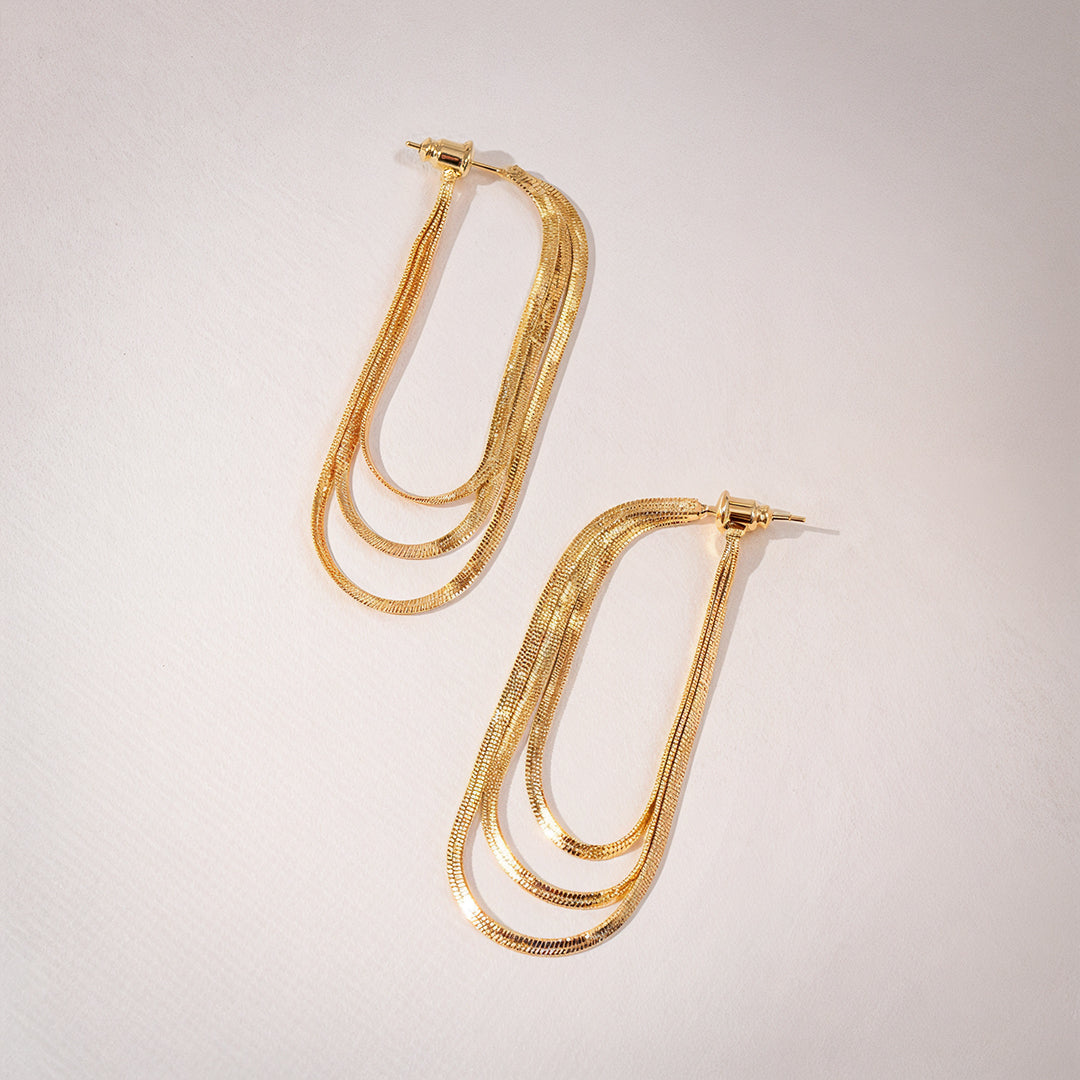 Silvia Layered Chain Earrings