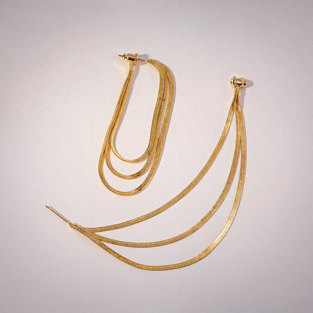 Silvia Layered Chain Earrings