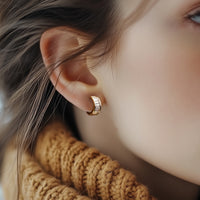 Thumbnail for Sparkling Baguette Huggie Earrings