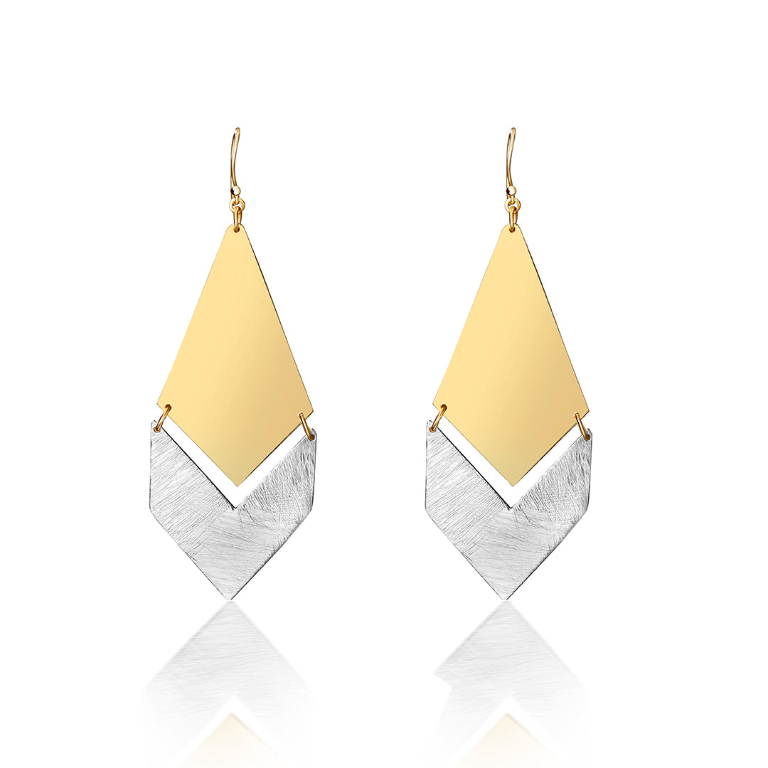 Spinzar Dual Toned Brass Earrings