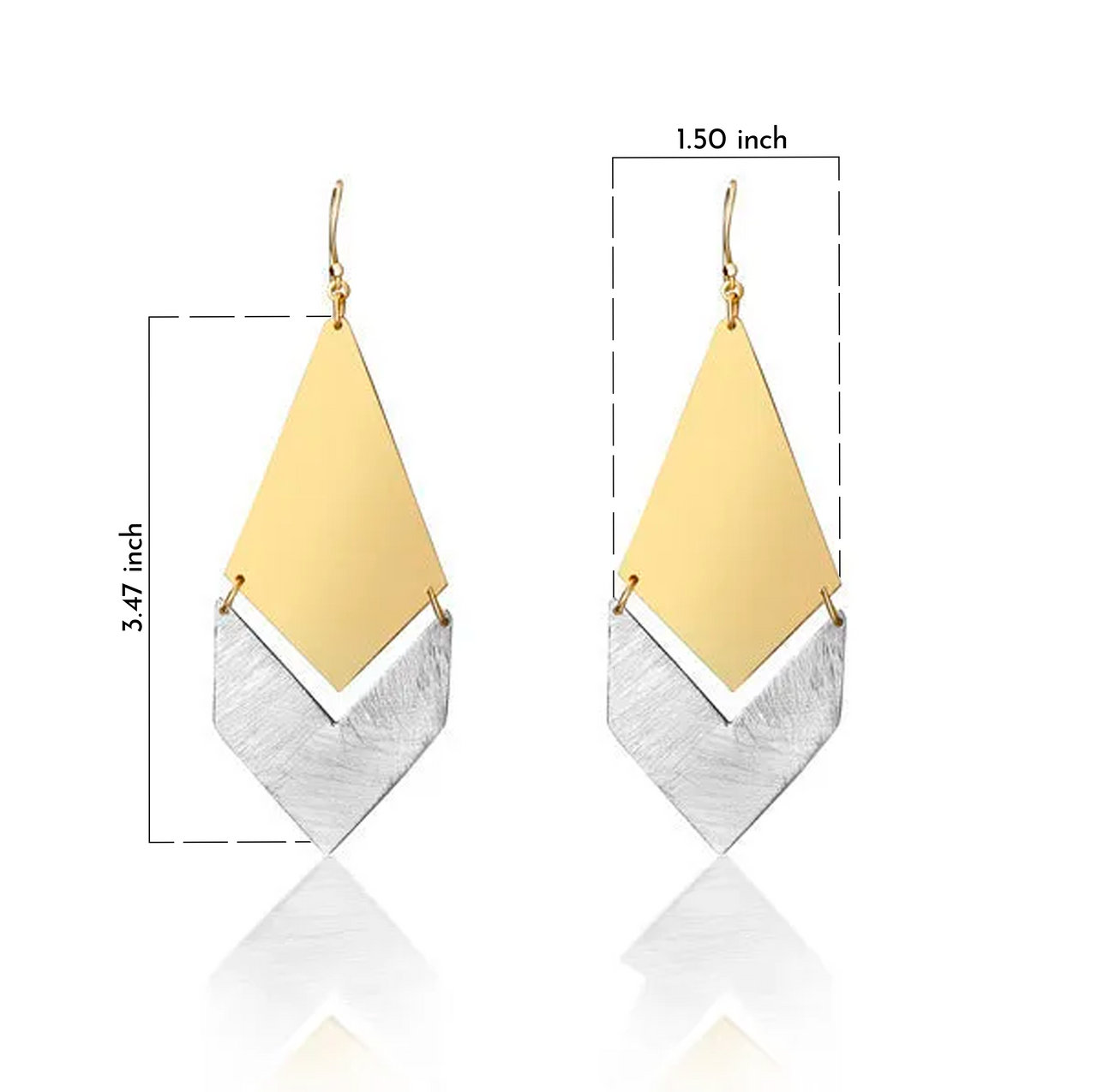 Spinzar Dual Toned Brass Earrings