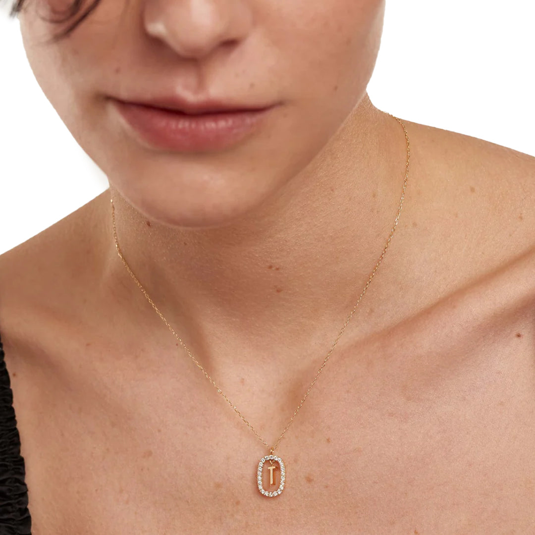 Lena's Radiant Initial Necklace