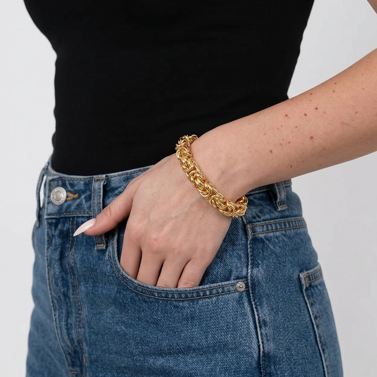 Textured Rope Chain Link Bracelet for Women