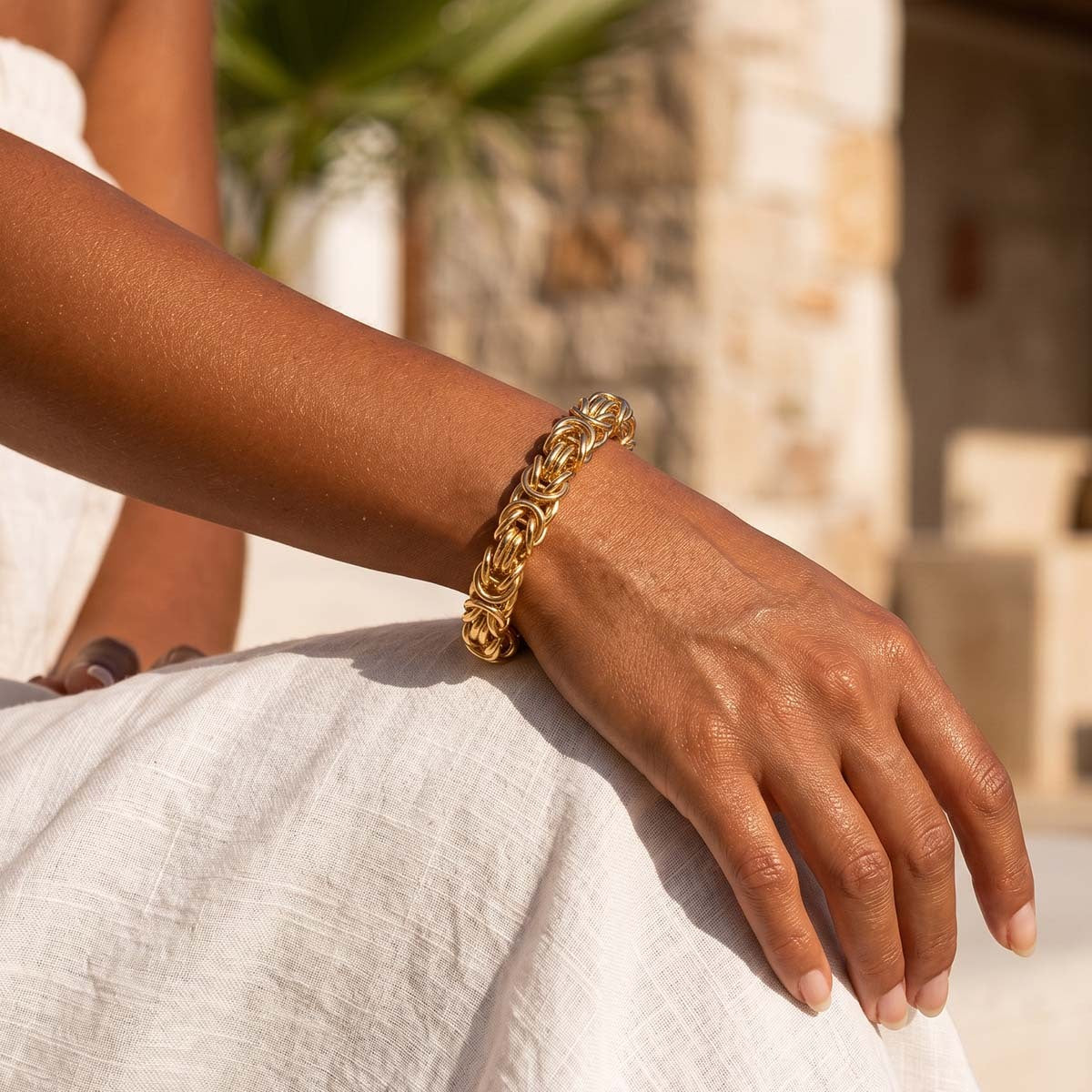Textured Rope Chain Link Bracelet for Women