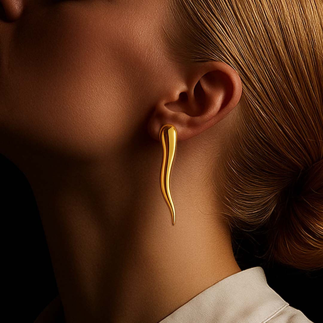 Chilli Gold Drop Earrings For Women - Amalfa