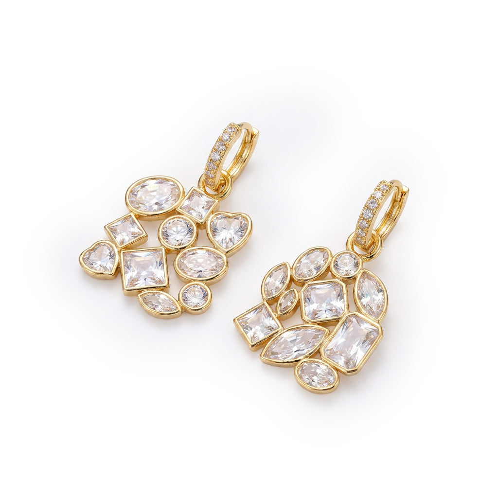 Virelle Bezel Drop Earrings Plus Pendant