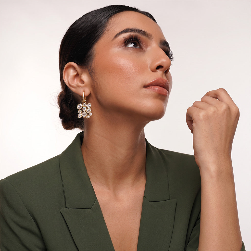 Virelle Bezel Drop Earrings Plus Pendant