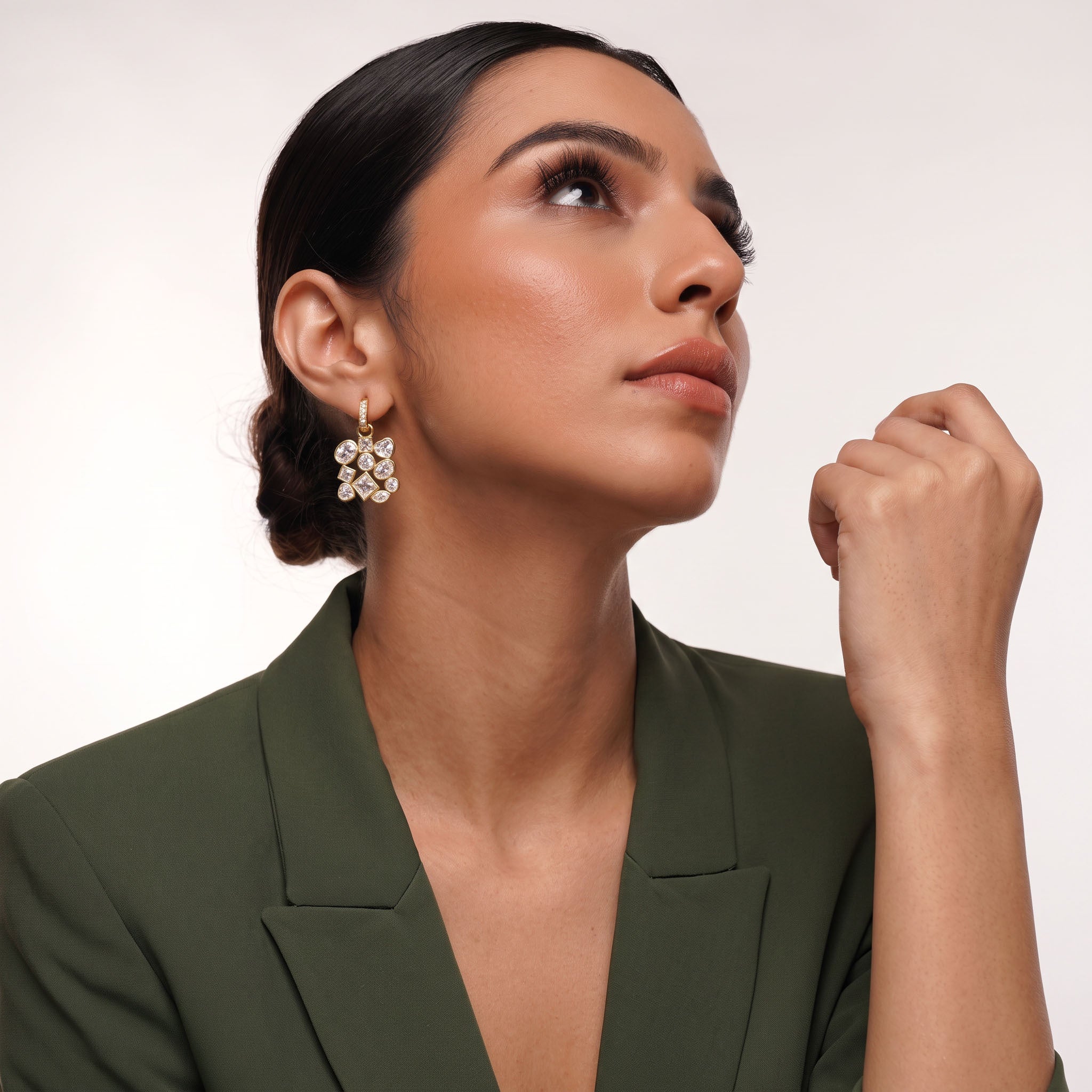 Virelle Bezel Drop Earrings Plus Pendant