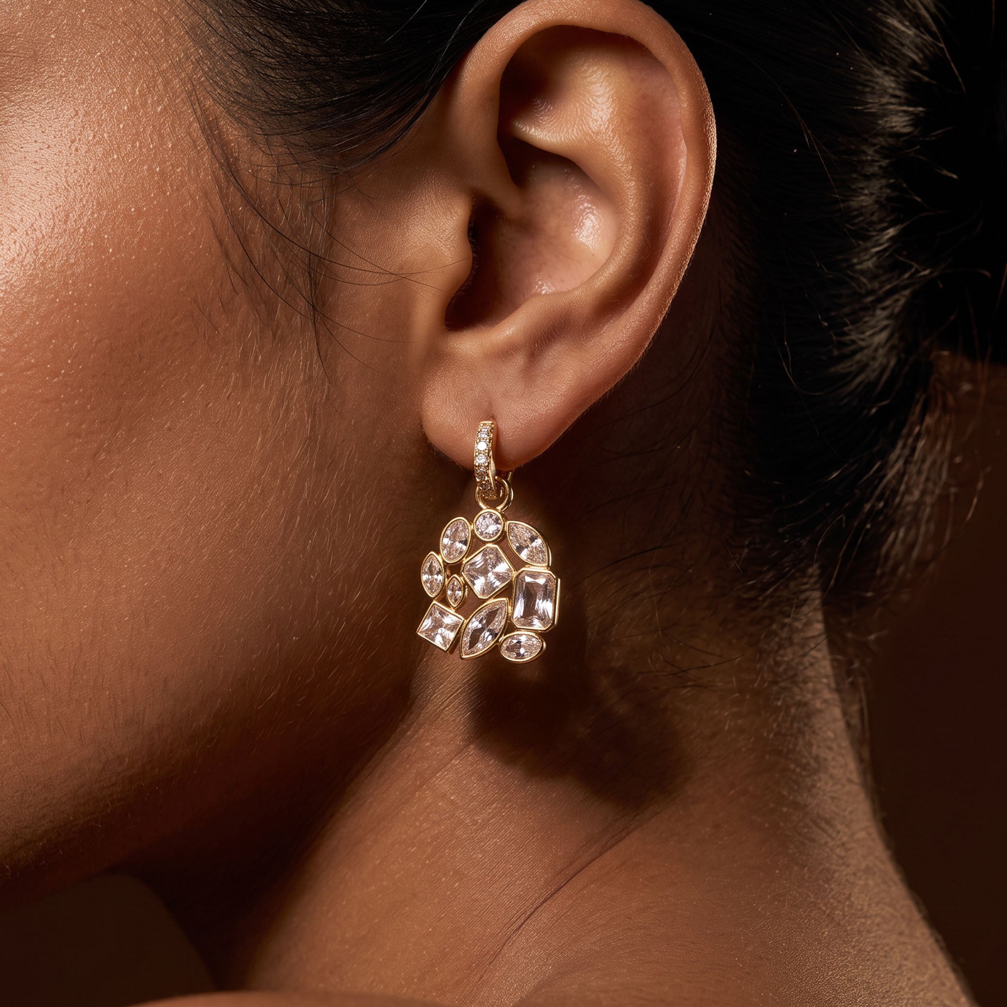 Virelle Bezel Drop Earrings Plus Pendant