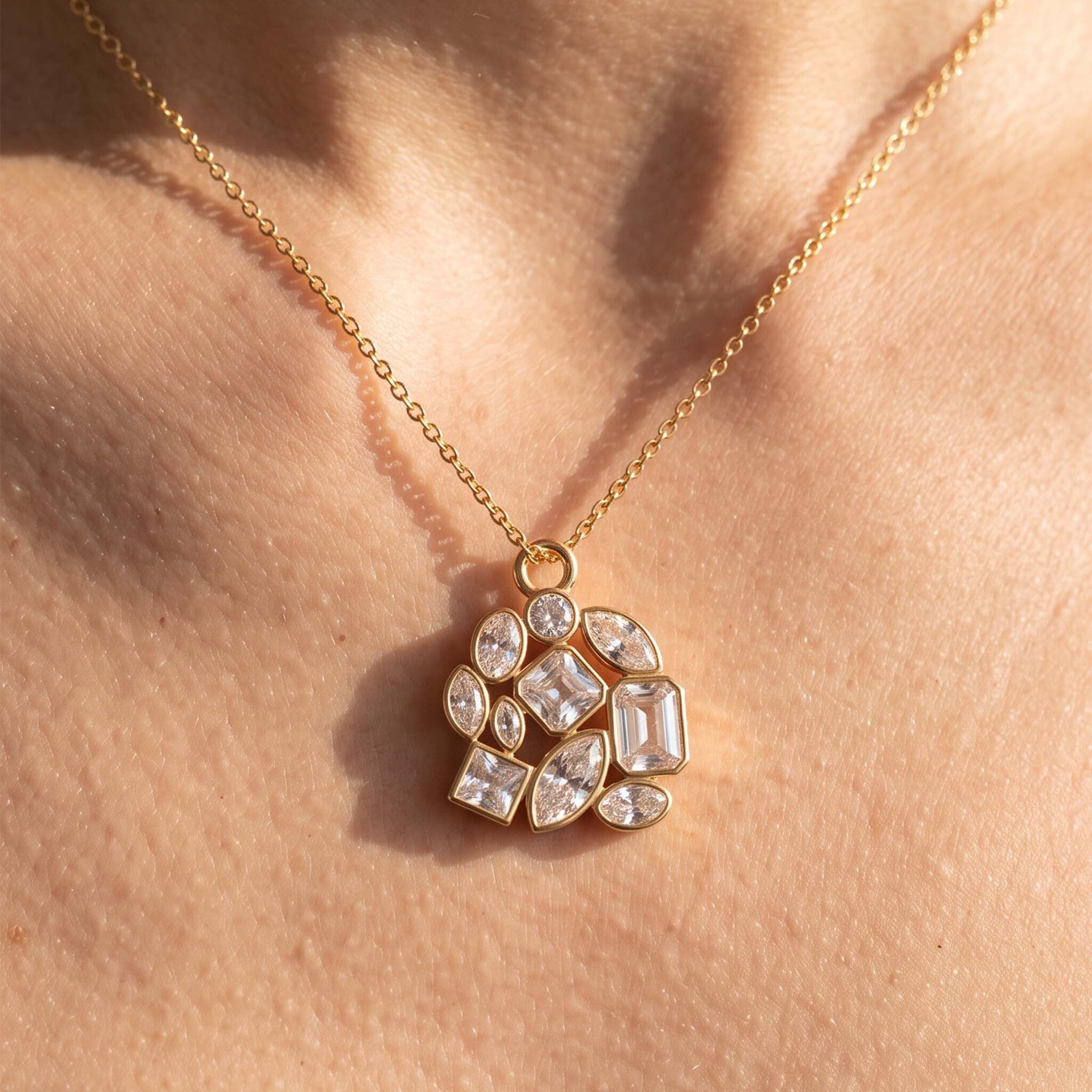 Virelle Bezel Drop Earrings Plus Pendant
