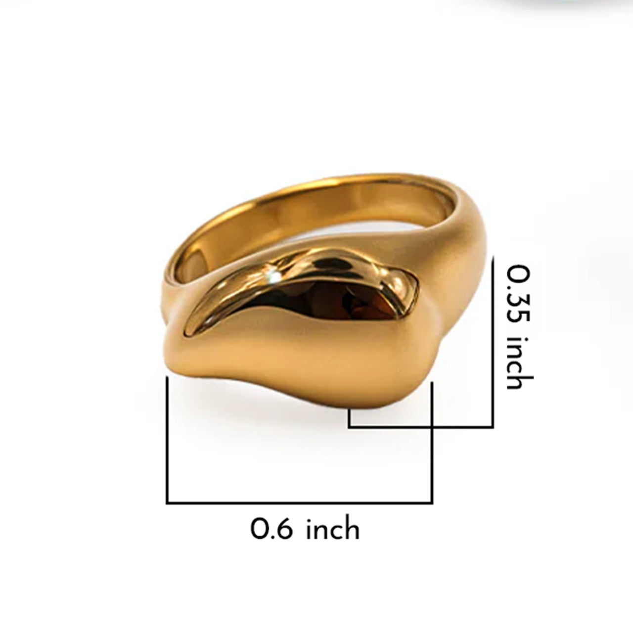 Elara’s Wavy Gold Cuff Ring for Women