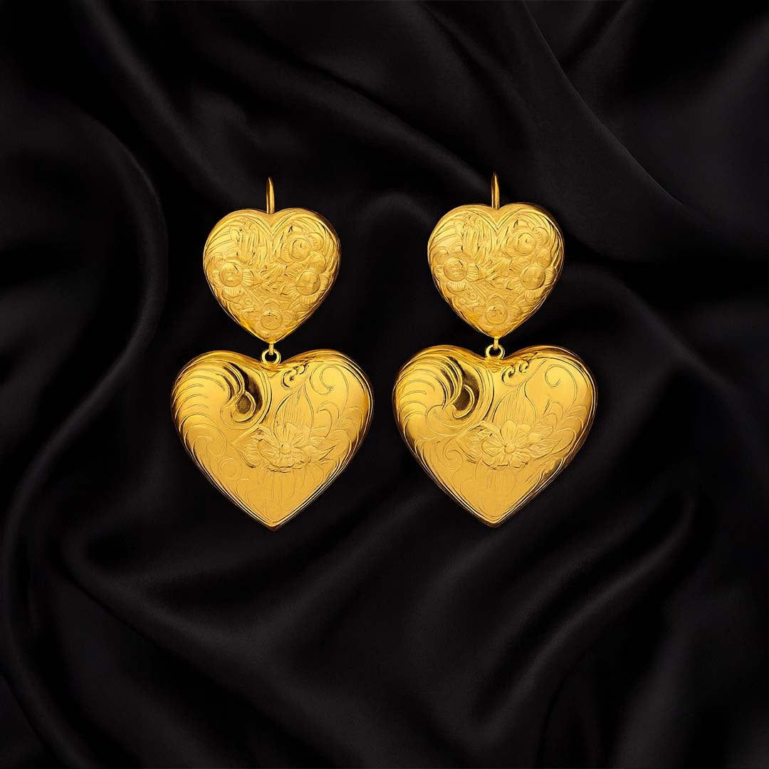 Duo Heart Drop Earrings