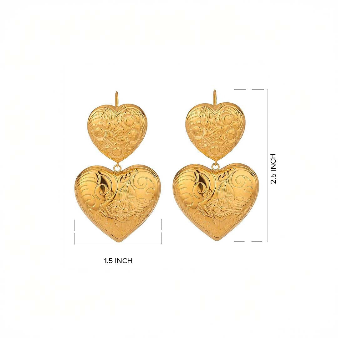 Duo Heart Drop Earrings