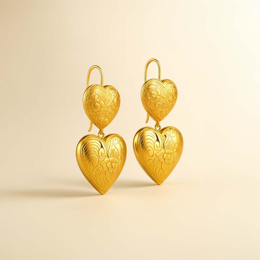 Duo Heart Drop Earrings