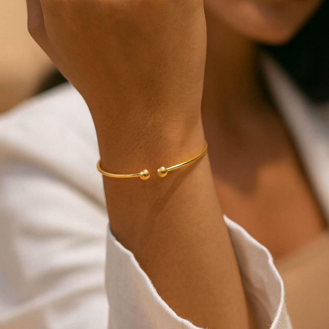 Orb Sleek Open-Ended Cuff Bracelet - Amalfa