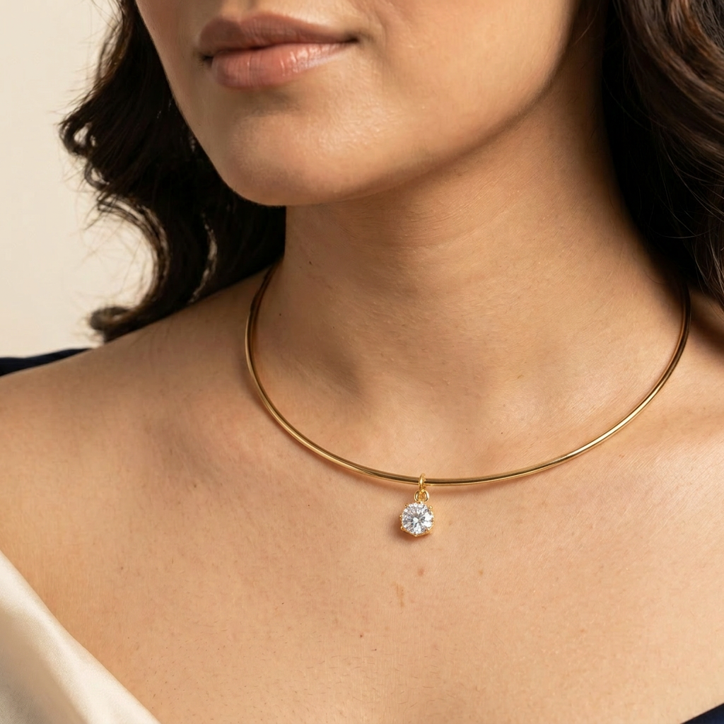 Elara 5-in-1  Pearl Crystal Charm Choker Necklace For Women